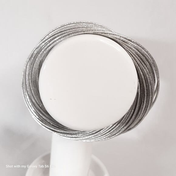 Chunky Bracelet 48 Silver Tone Ultra Thin Intertwined Bangles - Picture 2 of 8